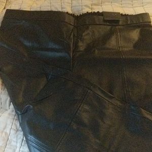 NWT Black Faux leather wide leg capris